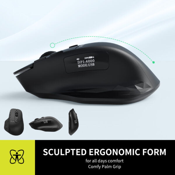 ergonomische muis bluetooth zwart semi verticale muis 121.3 x 90.7 x 45.1mm / cg dlm912 2.4gbt